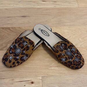 Catalina Brown Embellished Mules